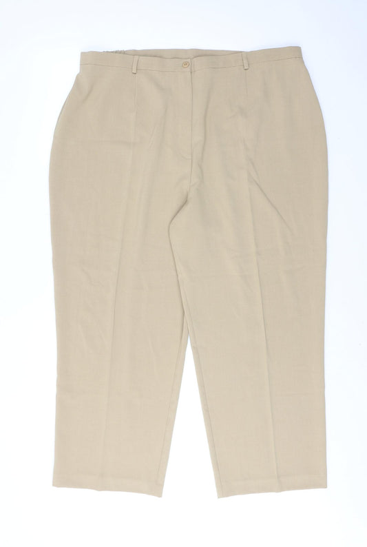 Berkertex Womens Beige Polyester Trousers Size 22 Regular Button