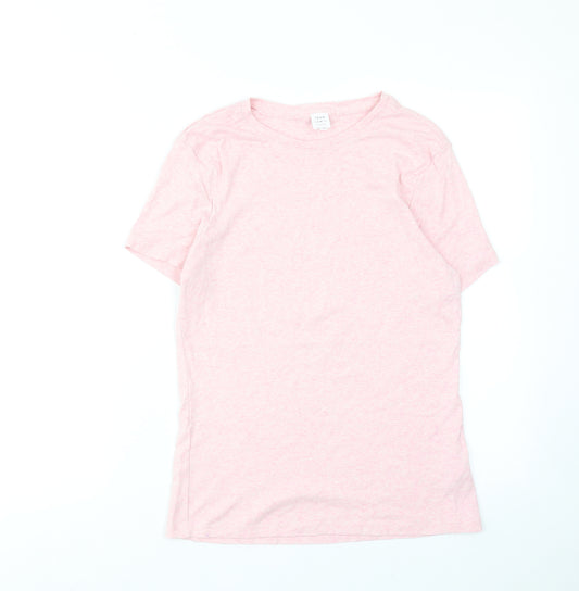 John Lewis Womens Pink Cotton Basic T-Shirt Size 12 Round Neck