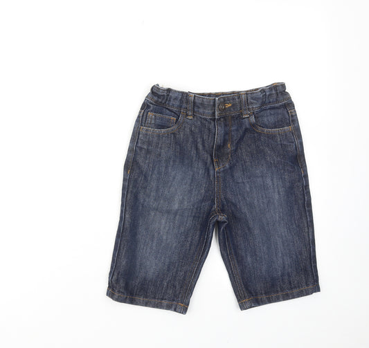 Denim & Co. Boys Blue Cotton Chino Shorts Size 9-10 Years Regular Zip