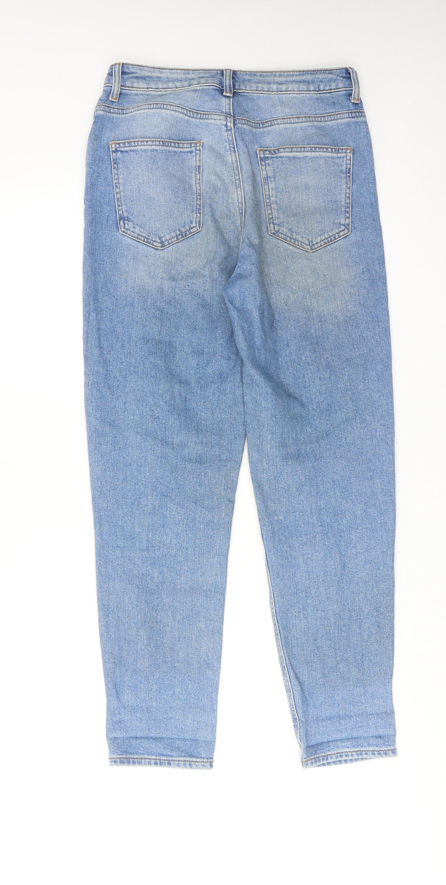 ASOS Womens Blue Cotton Mom Jeans Size 28 in L28 in Regular Zip