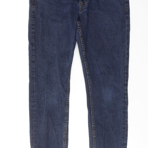 Denim & Co. Mens Blue Cotton Straight Jeans Size 30 in L30 in Slim Button