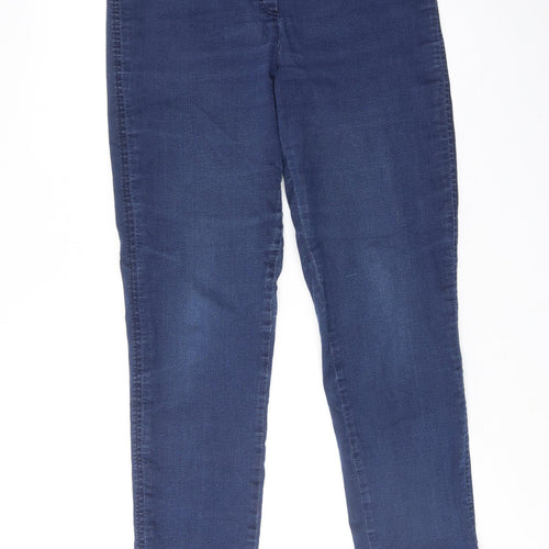 Robell Womens Blue Cotton Straight Jeans Size 14 Regular