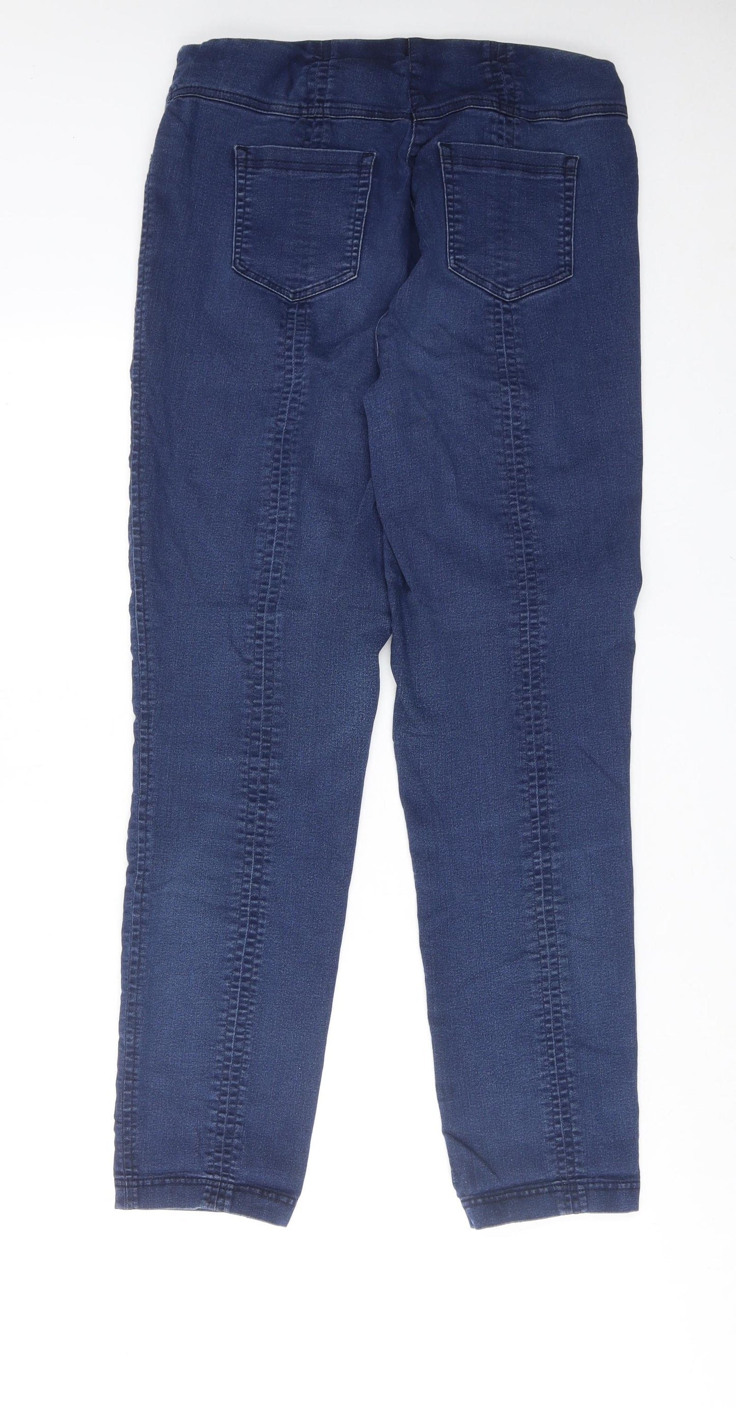 Robell Womens Blue Cotton Straight Jeans Size 14 Regular