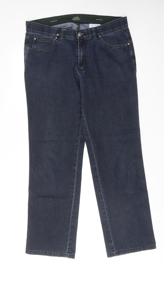 Club of Comfort Mens Blue Cotton Straight Jeans Size 36 in L32 in Regular Zip