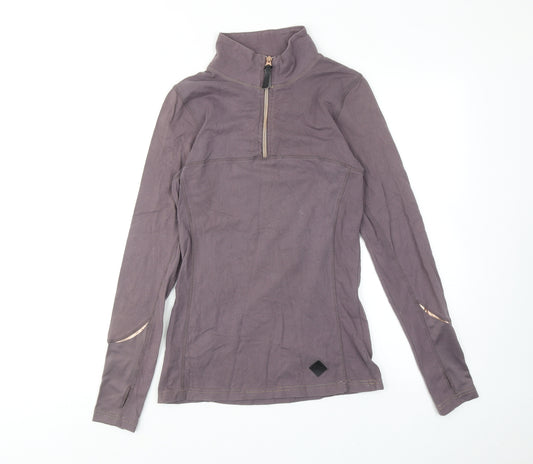 Caldene Womens Purple Cotton Pullover Sweatshirt Size 8 Zip