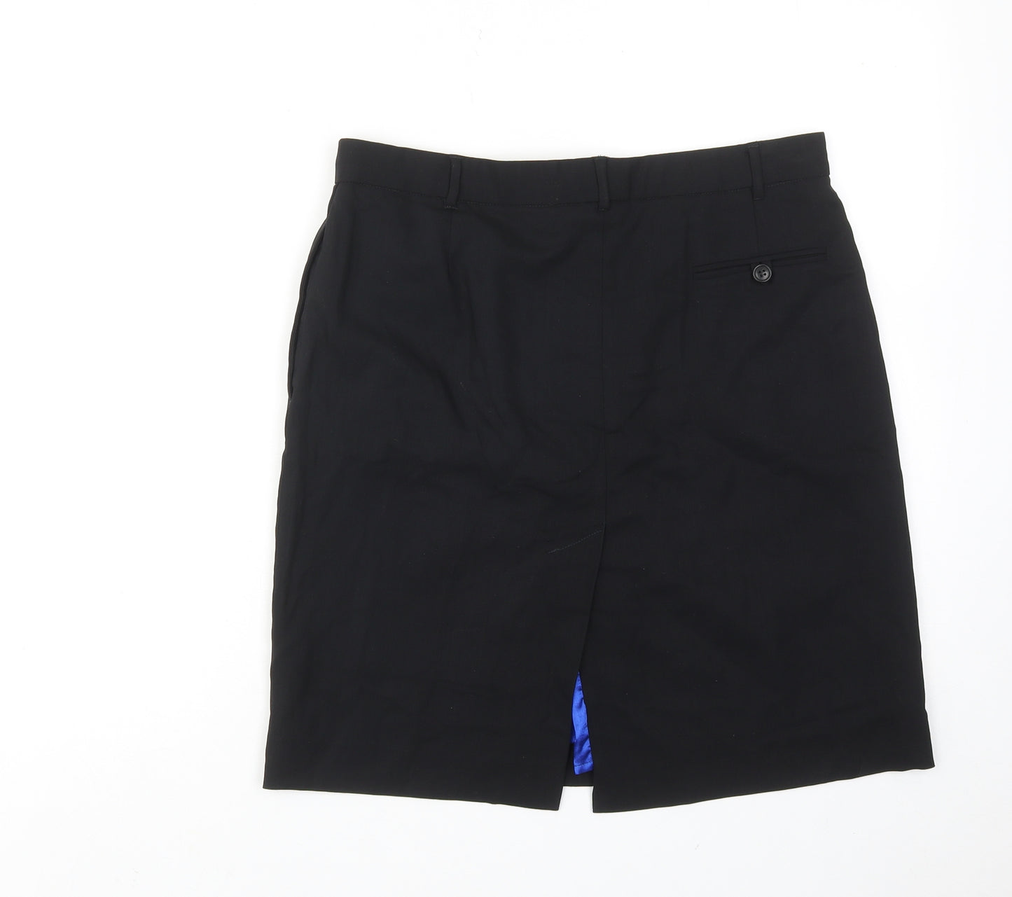 Calvin Klein Womens Black Polyester A-Line Skirt Size 10 Zip