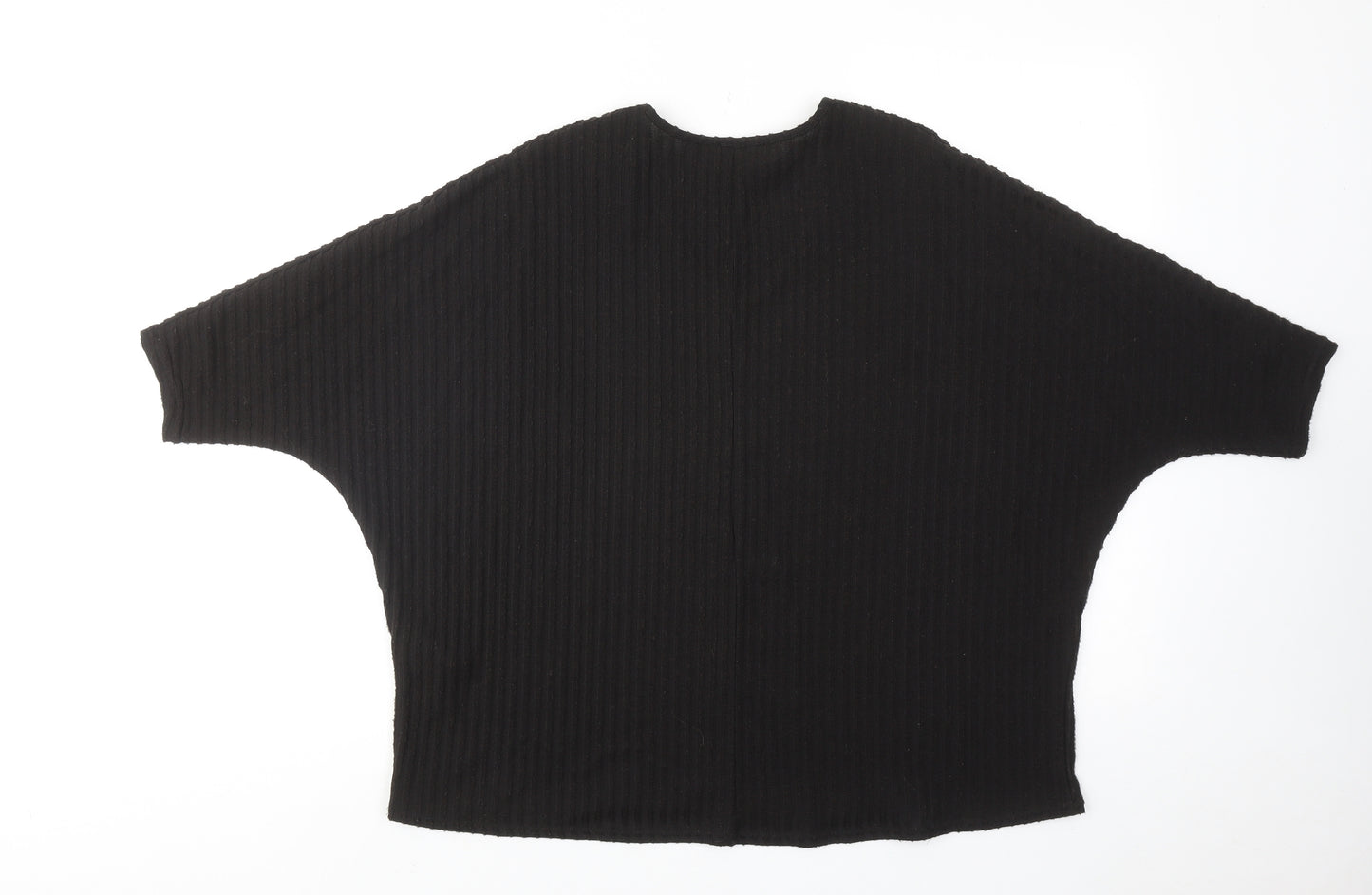 New Look Womens Black Polyester Basic Blouse Size S V-Neck