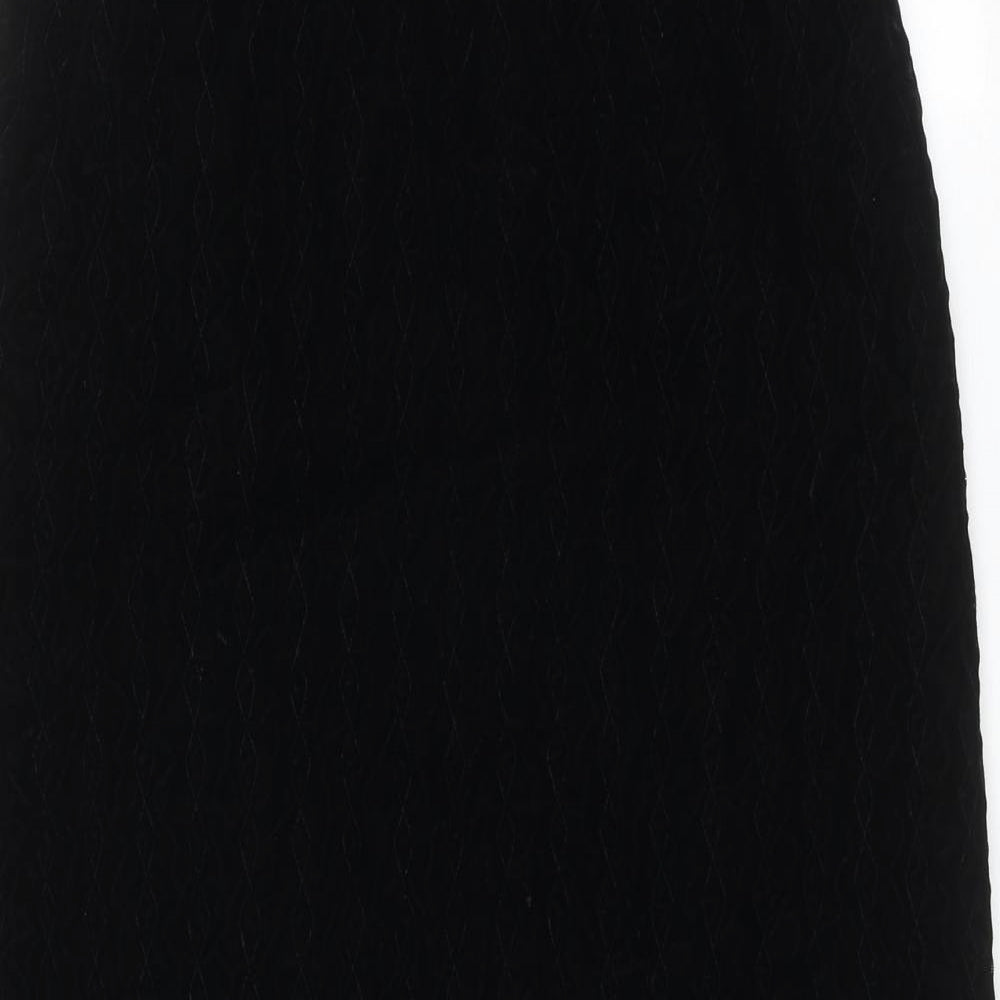 Ridella Womens Black Geometric Polyester A-Line Skirt Size 28 in Zip