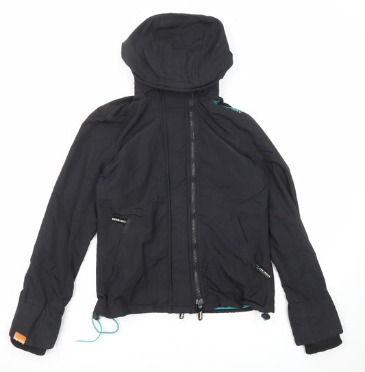 Superdry Mens Black Windbreaker Jacket Size XS Zip
