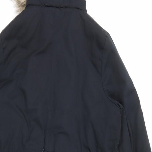 Henleys Womens Black Parka Coat Size M Zip