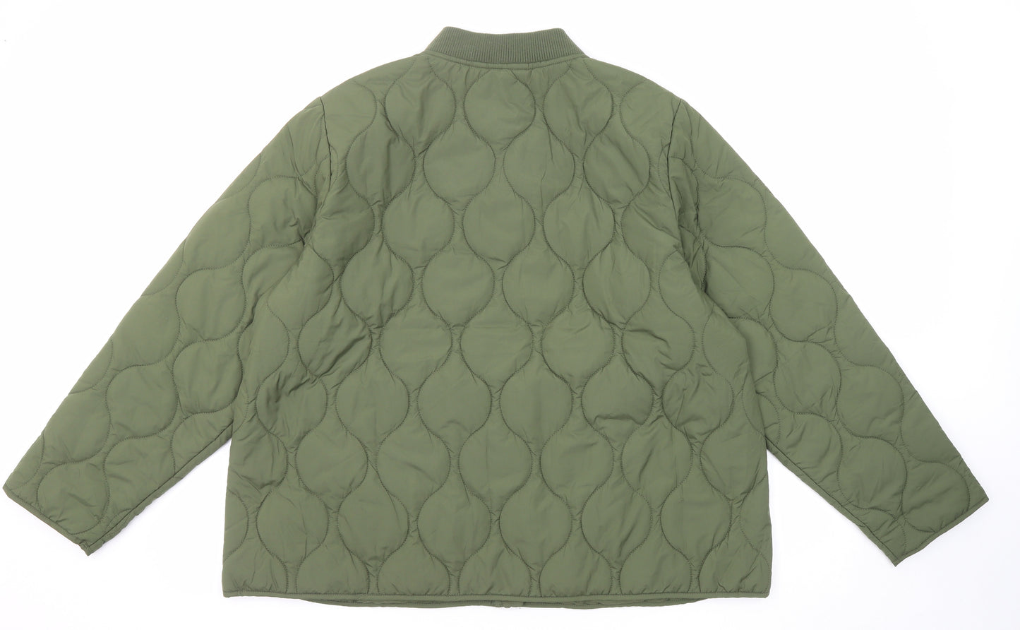 Marks and Spencer Womens Green Quilted Jacket Size 20 Zip