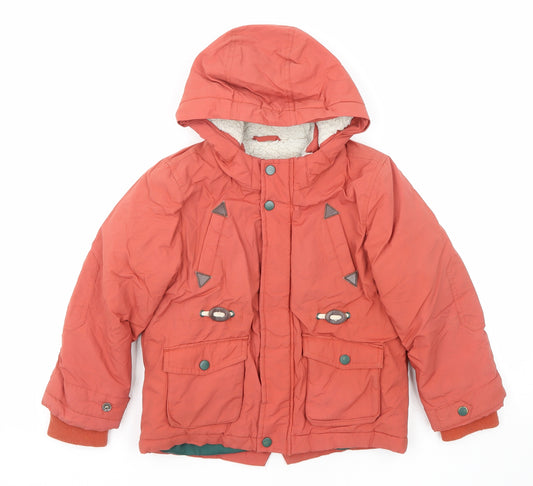 Marks and Spencer Boys Red Parka Coat Size 4-5 Years Zip