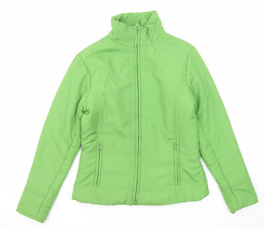 Casual Wear Womens Green Jacket Size M Zip