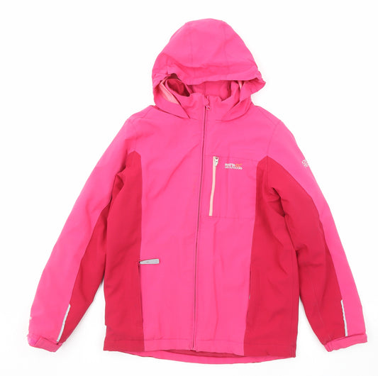 Regatta Girls Pink Windbreaker Jacket Size 11-12 Years Zip