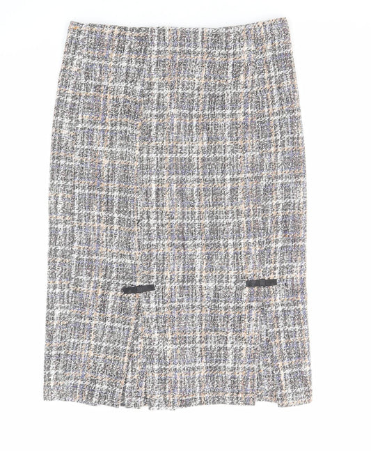 Belle Poque Womens Multicoloured Geometric Polyester A-Line Skirt Size L Zip