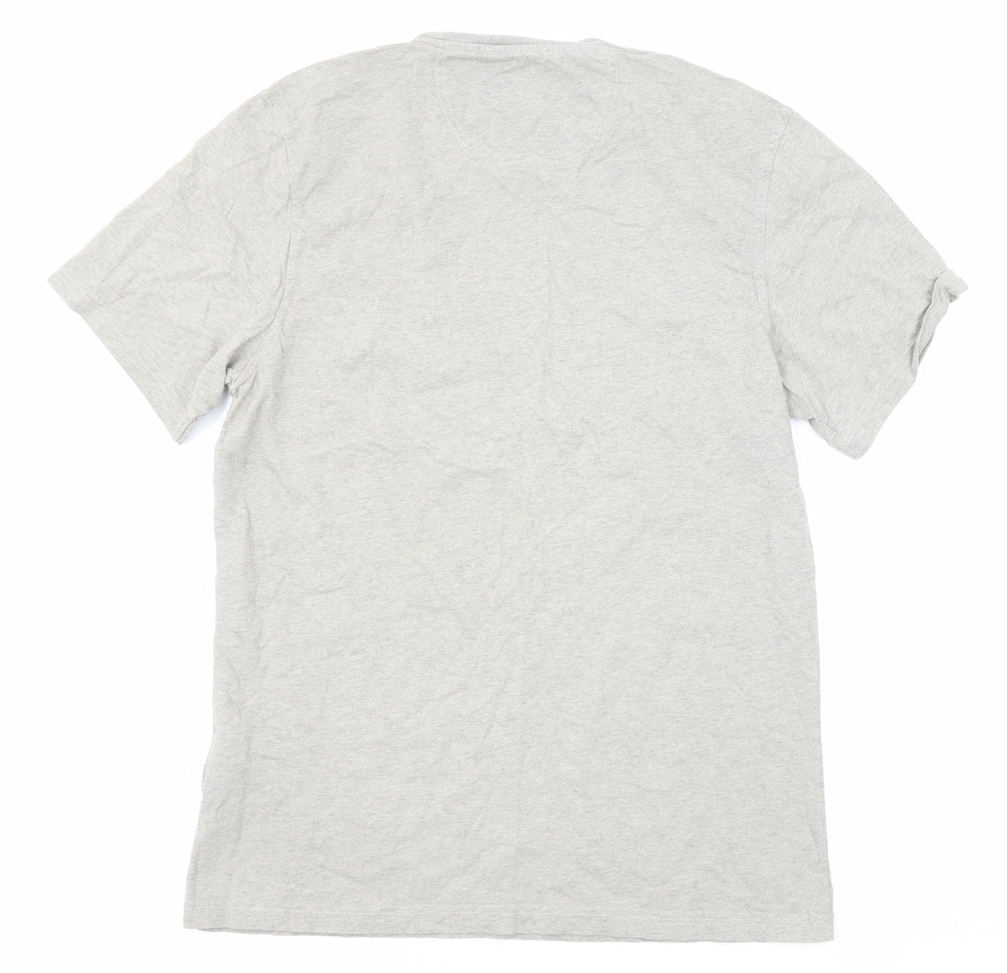 Barbour Mens Grey Cotton T-Shirt Size M Round Neck