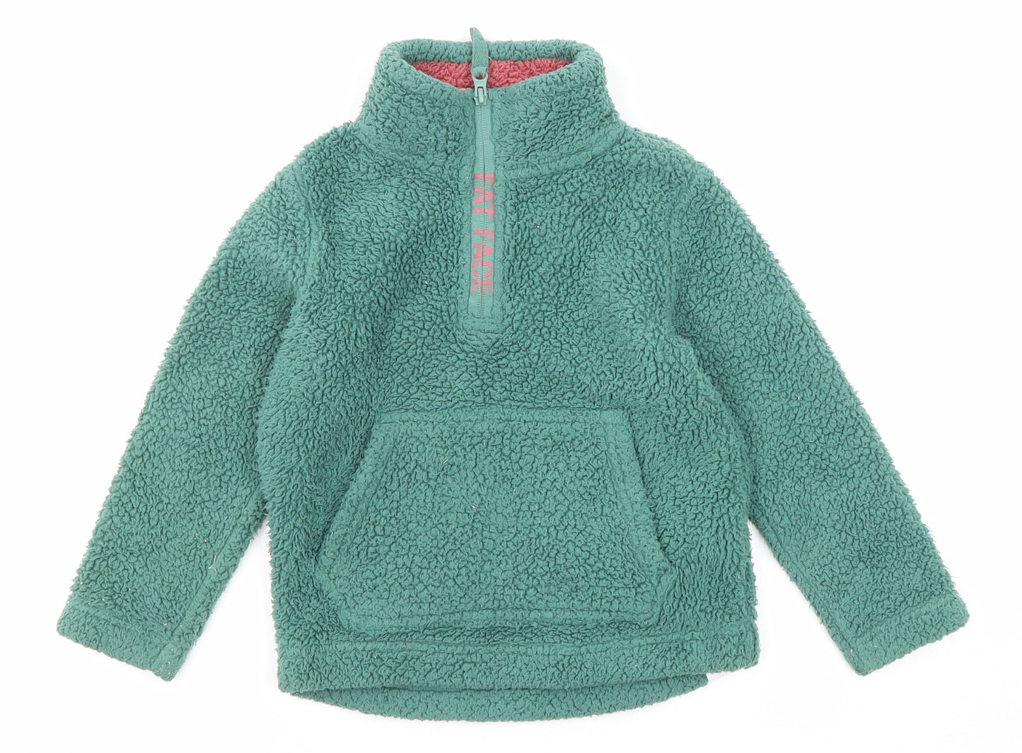 Fat Face Girls Green Polyester Pullover Sweatshirt Size 4-5 Years Zip