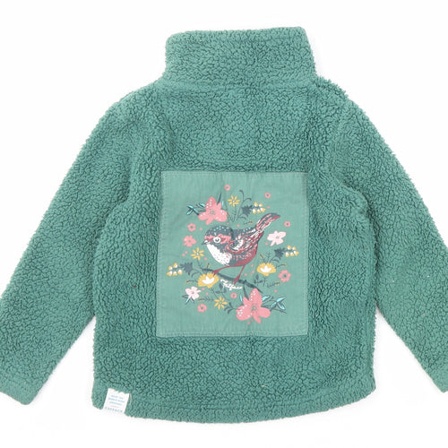 Fat Face Girls Green Polyester Pullover Sweatshirt Size 4-5 Years Zip