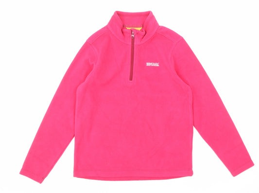 Regatta Girls Pink Polyester Pullover Sweatshirt Size 11-12 Years Zip
