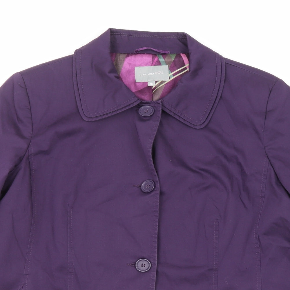 Per Una Womens Purple Jacket Size 16 Button