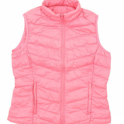 Marks and Spencer Womens Pink Gilet Jacket Size 10 Zip