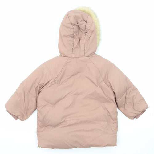 Zara Girls Pink Puffer Jacket Jacket Size 2-3 Years Zip