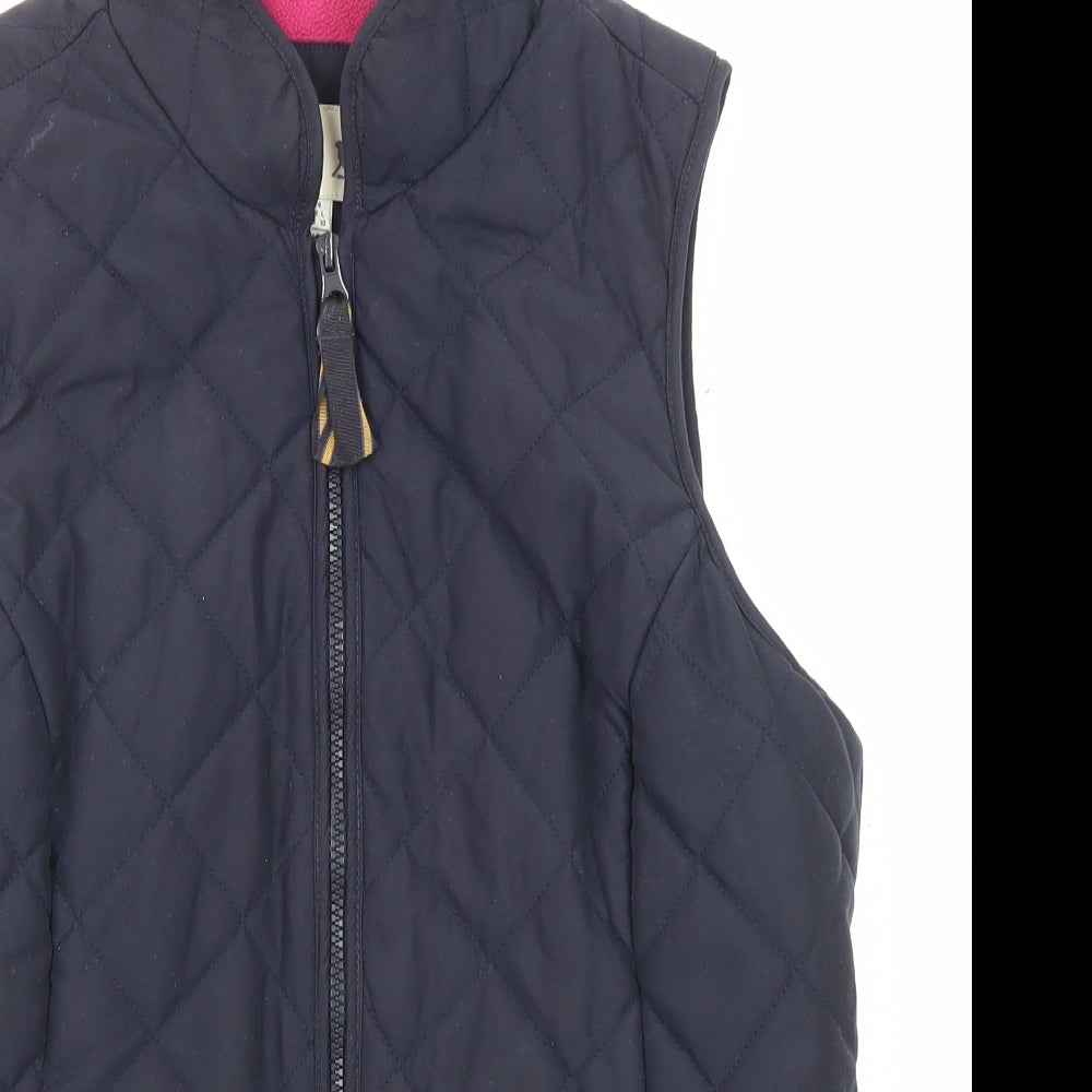 Joules Womens Blue Quilted Jacket Size 14 Zip