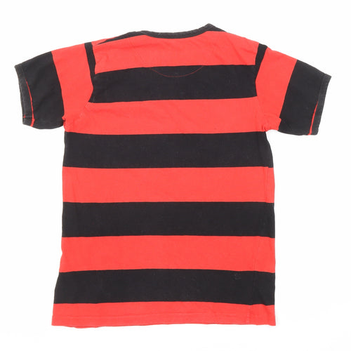 Beano Boys Red Striped Cotton Pullover T-Shirt Size 10-11 Years Crew Neck Pullover