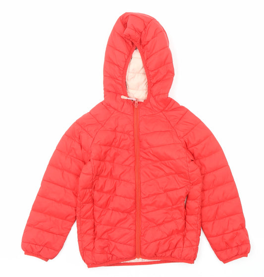 Marks and Spencer Boys Red Quilted Jacket Size 5-6 Years Zip