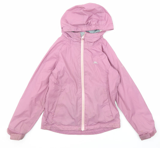 Trespass Girls Purple Windbreaker Jacket Size 7-8 Years Zip