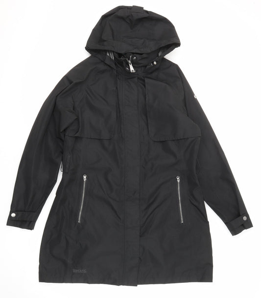 Regatta Womens Black Rain Coat Coat Size 14 Zip