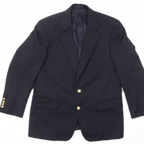 Mr Harry Mens Blue Polyester Jacket Blazer Size 42 Regular