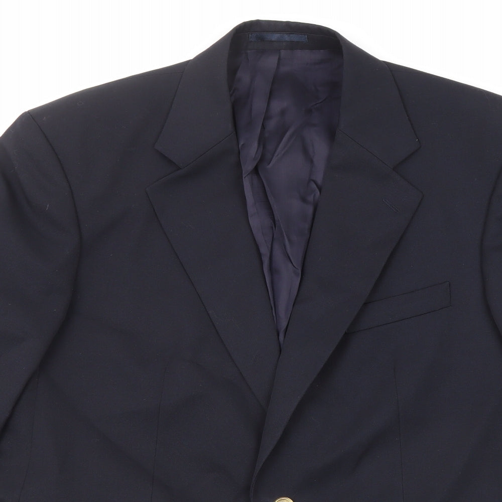 Mr Harry Mens Blue Polyester Jacket Blazer Size 42 Regular