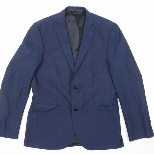 NEXT Mens Blue Wool Jacket Suit Jacket Size 40 Regular