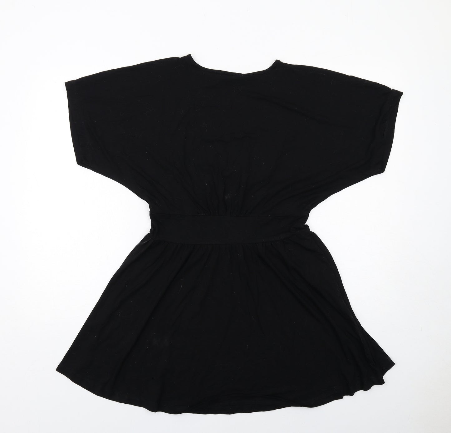 ASOS Womens Black Viscose Fit & Flare Size 12 V-Neck Pullover