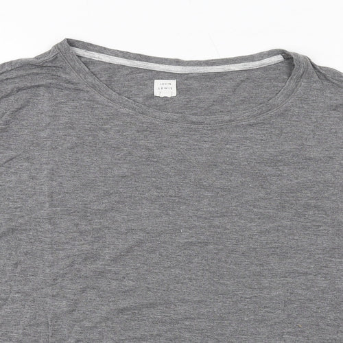 John Lewis Womens Grey Viscose Basic T-Shirt Size 8 Round Neck