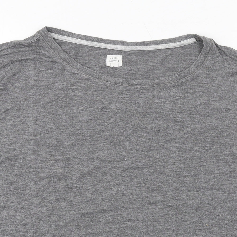 John Lewis Womens Grey Viscose Basic T-Shirt Size 8 Round Neck