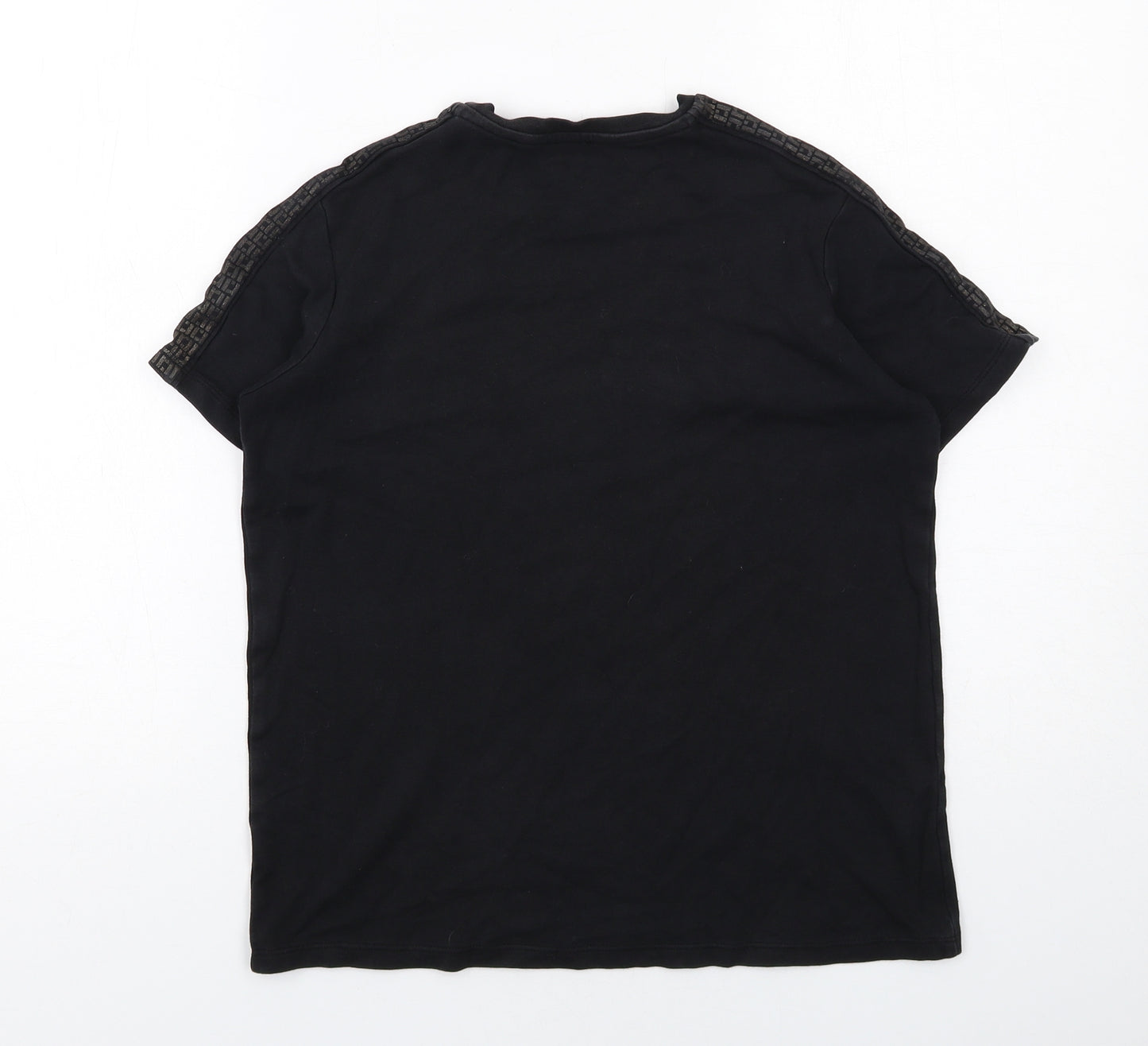 River Island Boys Black Cotton Basic T-Shirt Size 11-12 Years Round Neck Pullover