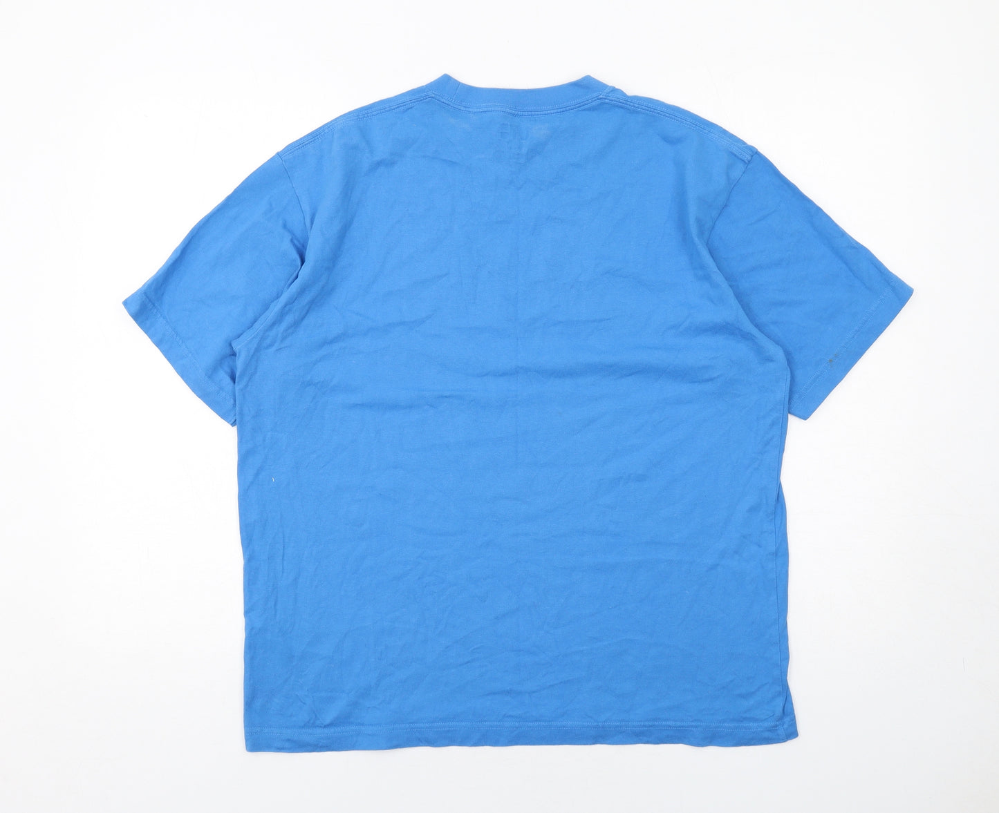 Uniqlo Womens Blue Cotton Basic T-Shirt Size S Round Neck - Billie Eilish