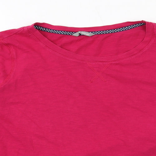 Marks and Spencer Womens Pink Cotton Cropped T-Shirt Size 20 Round Neck
