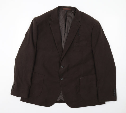 Marks and Spencer Mens Brown Cotton Jacket Suit Jacket Size 48 Regular