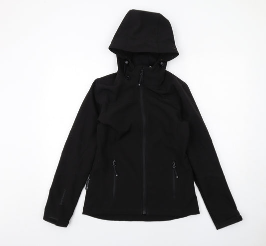 Mountain Warehouse Womens Black Windbreaker Jacket Size 8 Zip