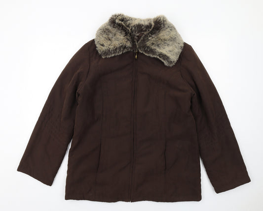 BHS Womens Brown Jacket Size 14 Zip