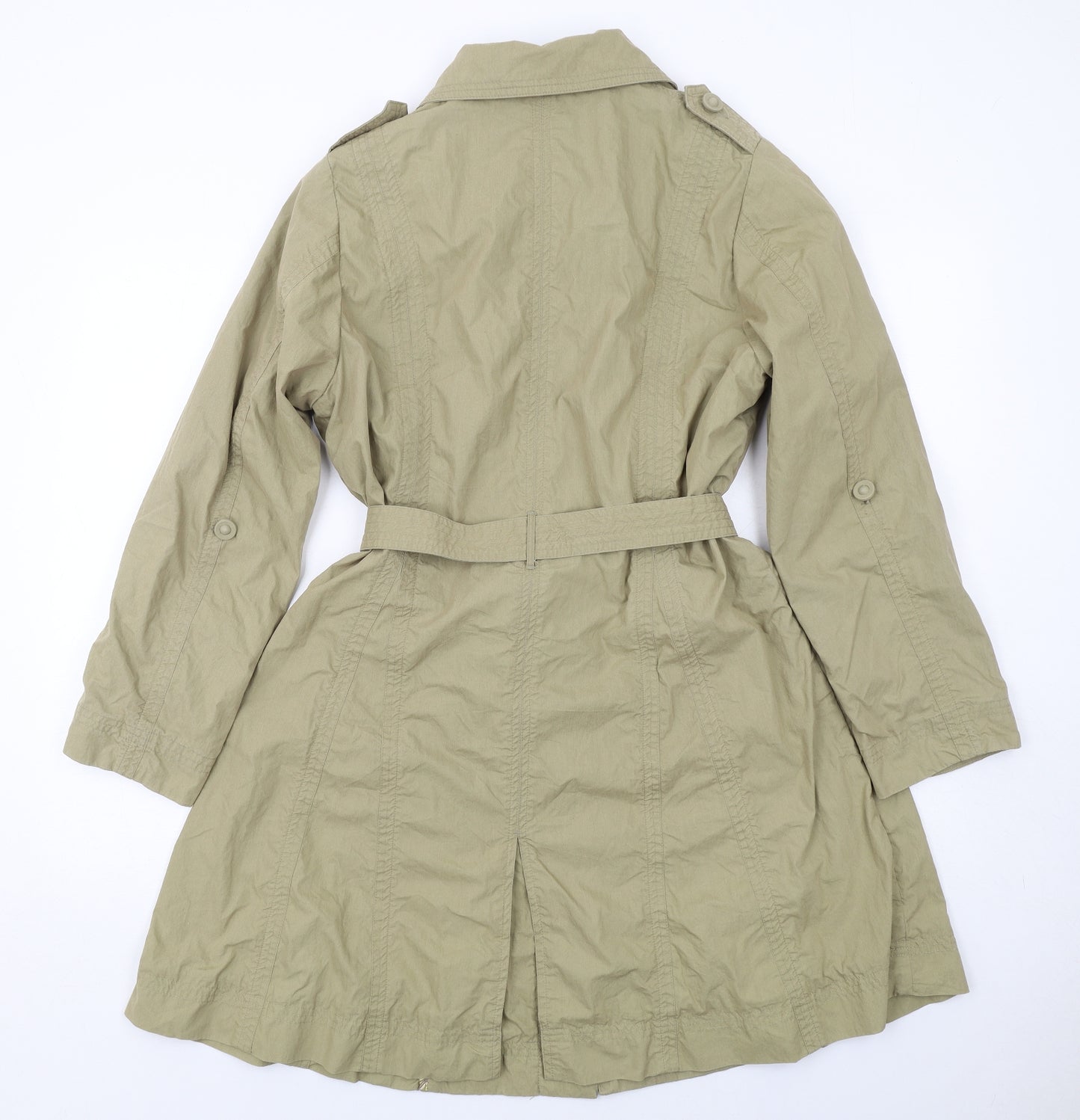 Per Una Womens Beige Overcoat Coat Size 14 Button