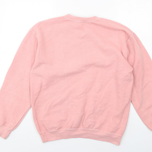Topshop Womens Pink Cotton Pullover Sweatshirt Size M Pullover - Panda detail