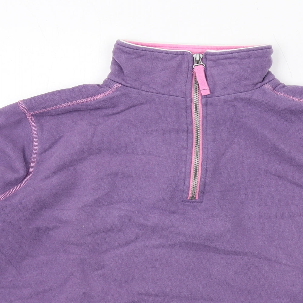 Lazy Jacks Womens Purple Cotton Pullover Sweatshirt Size XS Zip