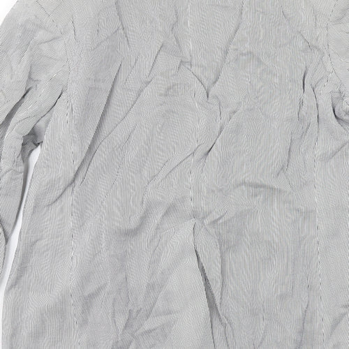 AUBIN & WILLS Womens Grey Pinstripe Cotton Jacket Suit Jacket Size 16