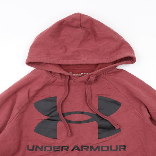 Under armour Mens Red Cotton Pullover Hoodie Size M