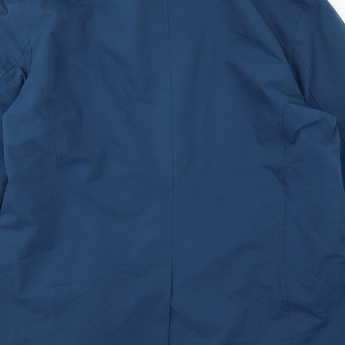 Harry Brown Mens Blue Overcoat Coat Size L Button