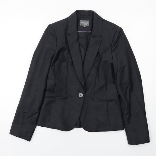 T.M.Lewin Womens Grey Wool Jacket Suit Jacket Size 10
